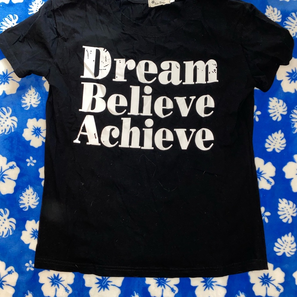 Black Graphic Tee - Dream Believe Achieve